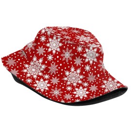 Christmas Snowflakes Bucket Hat Merry Christmas Sun Hat Fisherman Hat Caps for Men Women Boys Girls