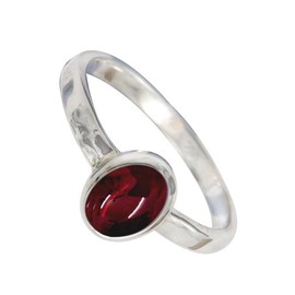 Cabochon-Granat Edelstein Bandring 925 Sterling Silber Bandring Herren und Damen Bandring Handgefertigter Schmuck CRG1080BS16_(62 (19.7))