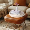 Round Decorative Serving Tray with Handles Coffee Table Tray Leather