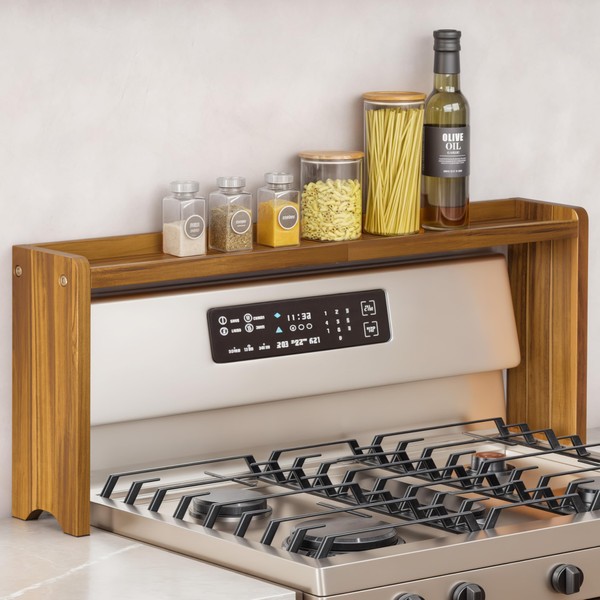 BLUEWEST Wood Over Stove Shelf for Back of Stove, 31.5''