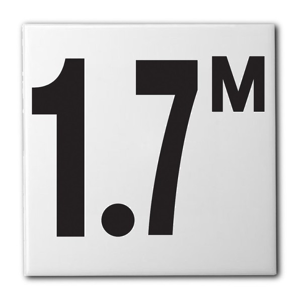 Ceramic Swimming Pool Waterline Depth Marker " 1.7 M "