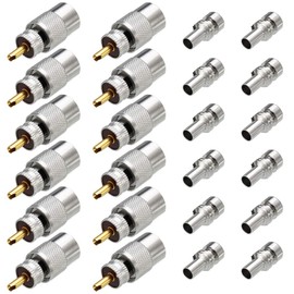 Greluma PL259 Plug, UHF PL 259 Plug Soldering Coaxial Plug with Reducer, RF Adapter 50 Ohm for RG59, RG8, RG8x, LMR-400, RG-213, Compatible with Amateur Radio Pack of 12
