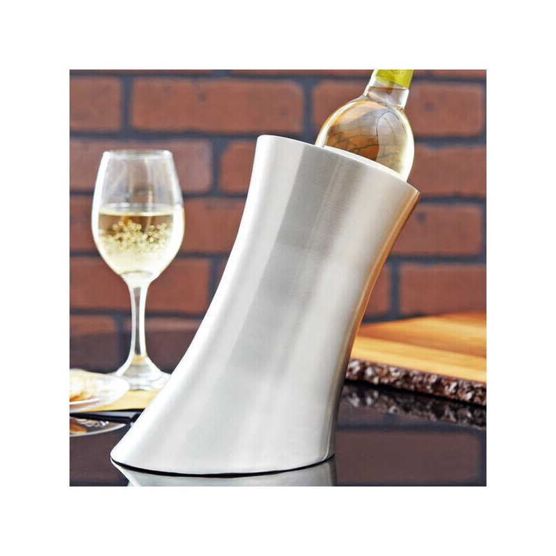 American Metalcraft SLWC2 Angled Stainless Steel Brushed Wine Cooler Chiller