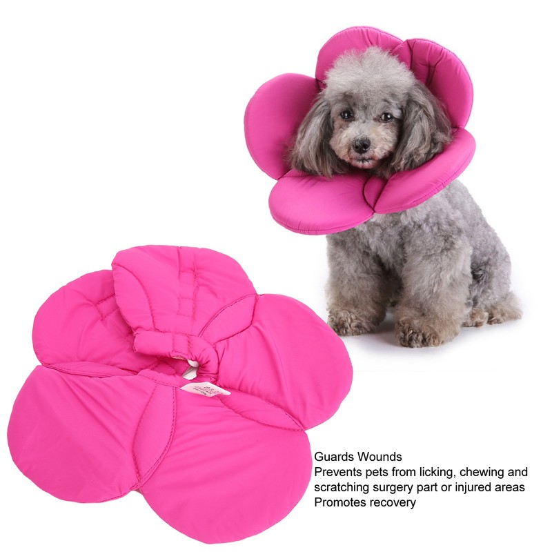 Pet Recovery Collar Adjustable Lightweight Prevent Licking Sunflower Shape Cute