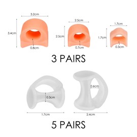 5 Pairs of Toe Separators, 3 Pairs of Toe Correctors, Women's Toe Separators, Toe Expanders, Toe Correctors, Little Toe Extenders, Toe Spacers