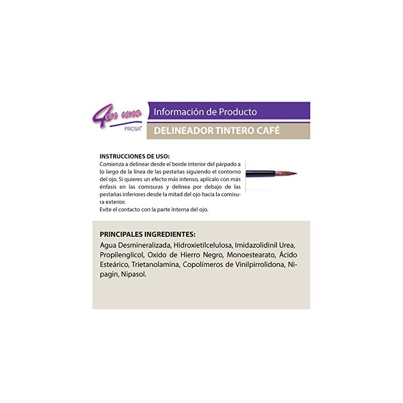 Delineador Tintero Líquido Café Prosa 4 en 1