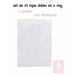 Kmart Hojas Protectoras Para Pc Binder A5 4 Pocket 25 Hojas Dobles