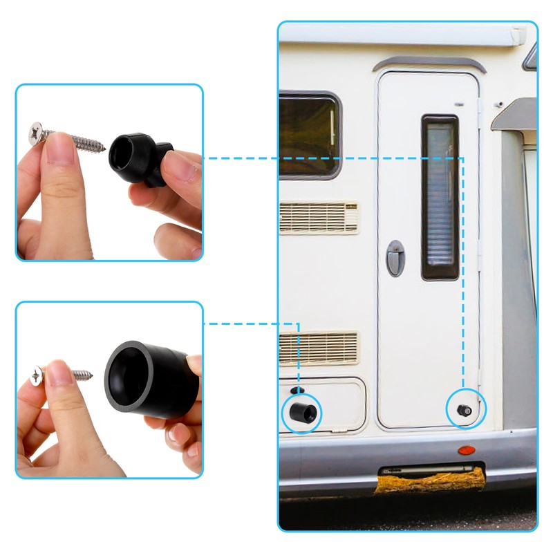 Covzoe 4 Pack Trailer Door Holder Kit, Rubber Low Profile