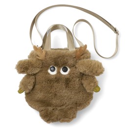 Root Tote 1253 Faux Fur Animal Motif Vertical Shaped Mini Tote Bag with Shoulder EU BR 2 Way Krypted B (04 Jackalope)