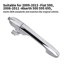 ANBOO Right Door Handle Fits Fiat 500, OE Replacement Parts 735592026 and 735592012. Car Exterior Door Handles Exterior Chrome Door Handle, Designed for Fiat 500 (2007-2016)