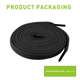 UamGlsob 2/5"(1cm) Cotton Shoe Laces for Puma Sneakers, Flat Wide Athletic Shoelaces Replacement Strings for Skate Shoes (Black, 54"/140cm)