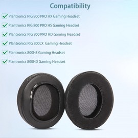 HAIZEEN Earpads Compatible with Plantronics RIG 800 PRO HX/RIG 800 PRO HS/RIG 800 PRO HD/RIG 800LX / 800HS / 800HD Gaming Headsets Ear pads Replacement Cushion (Protein Leather/Memory Foam)