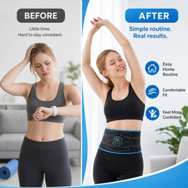 EMS Abdominal Muscle Stimulator Belt for Adult Fitness – Portable Electrical Training Accessory with Simple Controls