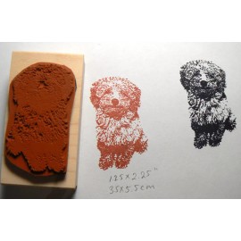 dragonflylaser P15 Toy Poodle 2.25x1.25" WM rubber stamp