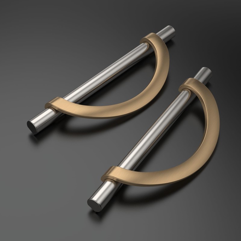 Amerdeco 10 Pack Brushed Satin Nickel and Champagne Bronze Cabinet