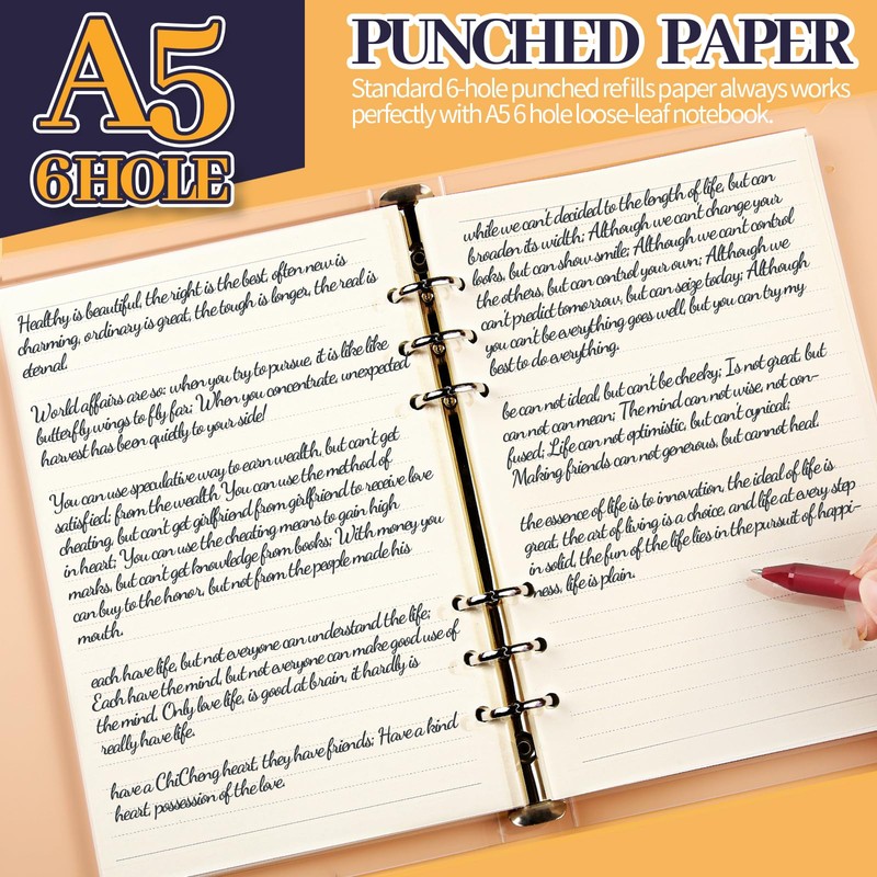 FANDAMEI 6 Pack A5 Refills Paper - 540 Pages/270 Sheets