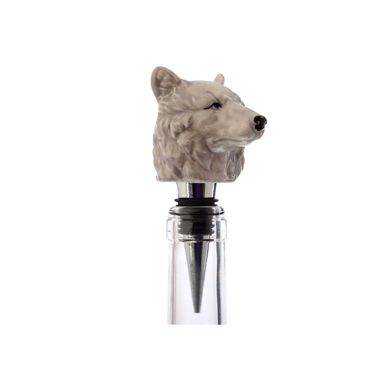 mtb more energy Decorative Bottle Stopper "White Wolve" - White