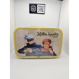 Culturefly Jujutsu Kaisen Bento Lunch Box, Includes 1 Fork, 1 Soup Spoon, 1 Sticker