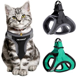 Cat Harness for Walking Escape Proof 2 Pack, Lightweight Kitten Harness, Easy Control Breathable Cat Vest with Reflective Strip (No Leash)