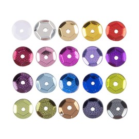 Ideen mit Herz Sequin Set, Metallic, 20 Colours in 15 g Bag, Sequins for Sewing, Sticking, Threading, Sewing, Art, DIY, Jewellery Crafts (Diameter 4 mm - 60,000 Pieces)