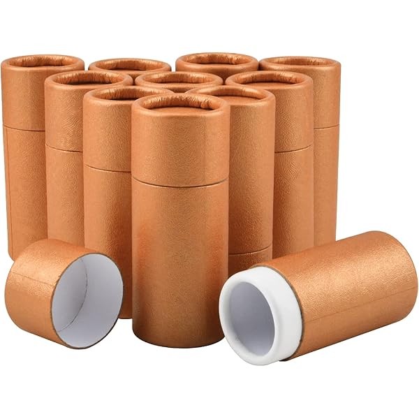 WANDIC Small Kraft Paperboard Tubes, 12 pieces Gold Round Kraft