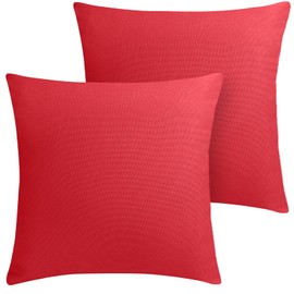 Outdoor Pillow Covers Set of 2, Decorative Waterproof Pillow Covers, Farmhouse Garden Pillowcase Solid Outdoor Cushion Covers for Patio Tent Couch 18x18 inch