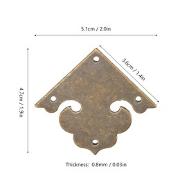 10 Pieces Corner Protectors for Decorative Wooden Furniture, Vintage Brass Metal Corner Brackets for Wooden Table, Cabinet, Bookshelf