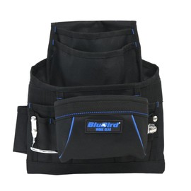 BluBird Work Gear BBTB07 Tool Pouch with 11 Pockets for Nails, Fasteners & Tools, Durable 600D Polyester, Adjustable Shoulder Strap, Ideal for Contractor, Carpenter, Electrician & General Handyman