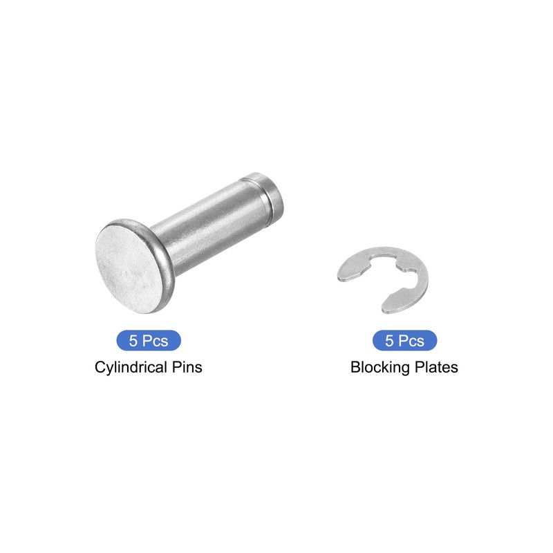 uxcell 5Set M6x18mm 304 Stainless Steel Cylindrical Shaft Snap Ring