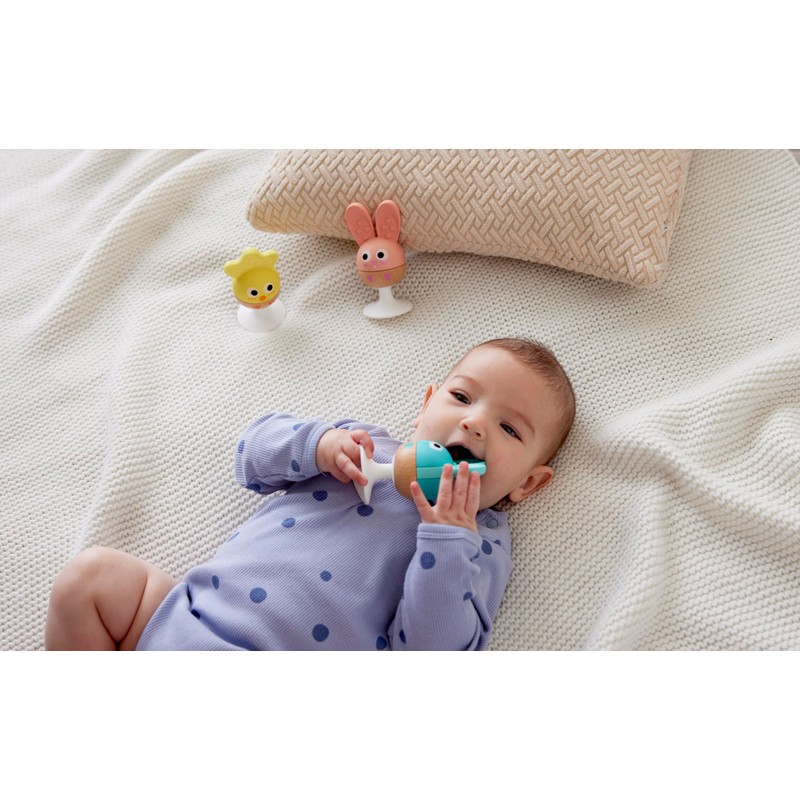 Hape Rattle Trio Happy Animals, Three Animals with Teething Ring