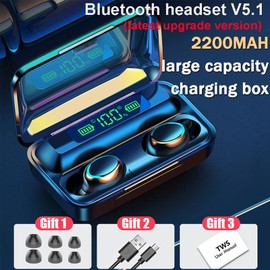2024 Version True Wireless Bluetooth Earbuds with Charging Case Compatible with Apple & Android, Dual Connect, Built-in Microphone, Stereo Sound in-Ear Bluetooth Headphones Headset - Model 2