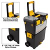 Rolling Tool Box with Wheels, Foldable Comfort Handle, and Removable
