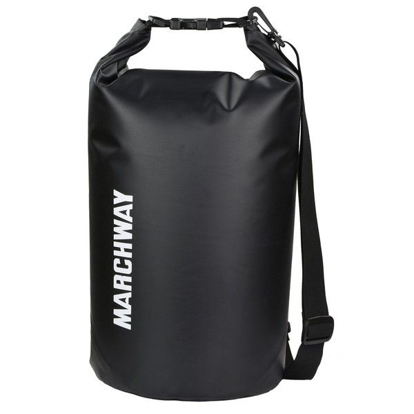 MARCHWAY Floating Waterproof Dry Bag 5L/10L/20L/30L, Roll Top Sack Keeps Gear Dry for Kayaking, Rafting, Boating, Mountaineering, Climbing, Swimming, Camping, Hiking, Beach, Fishing (Black, 30L)