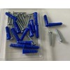 HLAFIX Fastener Blue Super Plug with Screw, 15sets, 8#x1-1/4