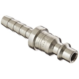 Dixon Valve D2S2-S Stainless Steel 303 Industrial Interchange Pneumatic Fitting, Nipple, 1/4" Coupling x 1/4" Hose ID Barbed