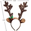 Amscan Sequined Brown Reindeer Antlers Headband - 15' x 14"
