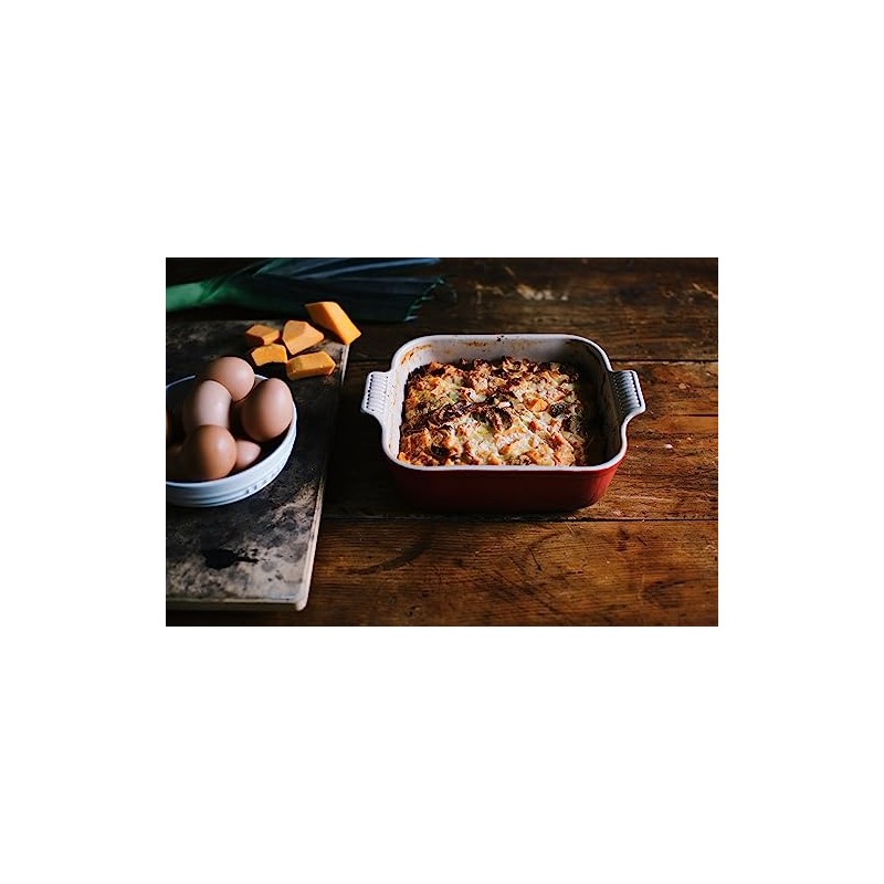 Le Creuset Stoneware Heritage Square Dish, 3 qt. (9"), Cerise