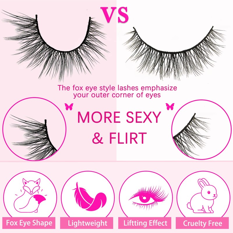 3D False Eyelashes, Cat Eye, Cat Eye Natural Artificial Eyelash