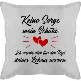 Shirtracer Cushion 50 x 50 cm - Valentine's Day Ideas - Anniversary Couple Partner Sayings for Him Saying Love Women Men Rest Nerves - 50 x 50 cm - Grey - Pillow Gift for Valentine's Day Gift