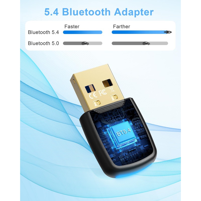 Bluetooth Adapter PC, RENGOGA 5.4 USB Bluetooth Adapter EDR Bluetooth