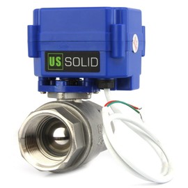 Motorized Ball Valve- 1" Stainless Steel Ball Valve with Full Port, 9-24V AC/DC and 2 Wire Auto Return Setup, Normally Open by U.S. Solid