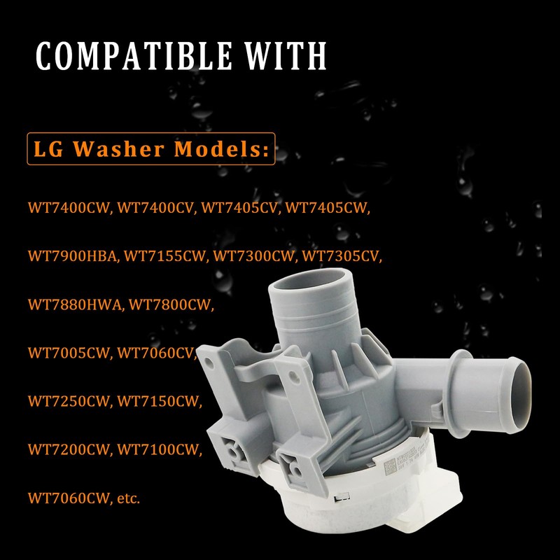 Washer Drain Pump Assembly Compatible with LG Washer Replace EAU63743803,