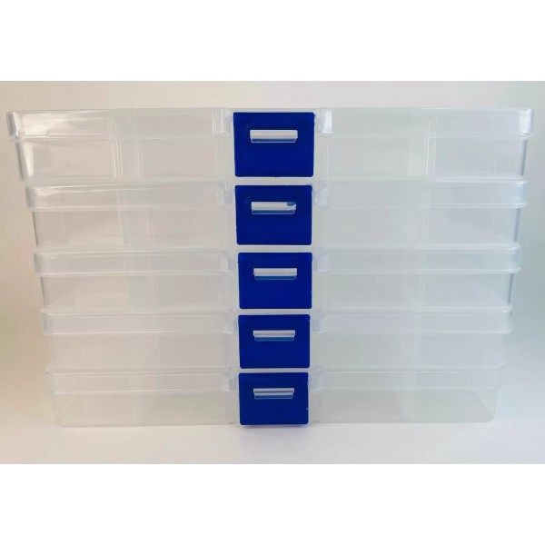 Unbranded 5 pack 15-grid Adjustable Plastic Box Bead Jewelry Container
