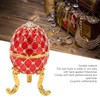 Egg Shaped Trinket Box Zinc Alloy Hinged Jewelry Ring Holder
