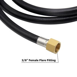 Hooshing 6 Feet Propane Extension Hose, 3/8" Female Flare to 3/8" Female Flare Propane Gas Line Pipe for RV, Gas Grill, Fire Pit, Heater and More