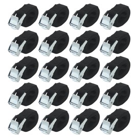 MUKCHAP 20pcs 1m x 25mm Tie Down Straps Lashing Straps with Clamping Lock Black Tie Down Strap Bicycle Carrier Adjustable Tie Down Straps for Motorcycle Luggage