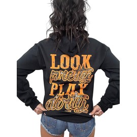 Luckless Outfitters Look Pretty Play Dirty Hoodie | Hunting Edition shirts  women - Size: 2XL