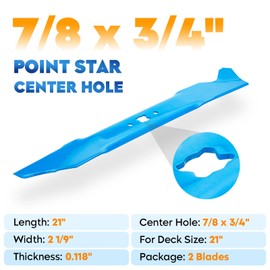 AEagle High Lift Blade for 742-0641 21 inch Deck MTD Cub Cadet Troy-Bilt SC100 SC300 CC46ES CC94M CC98H CC98M CC999ES Tuff-Cut 220 Replaces 942-0641 742-04276 2 Pack