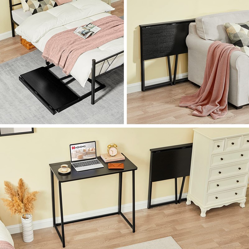 WOHOMO Folding Desk, 47.2" Foldable Computer Desk for Bedroom, Space