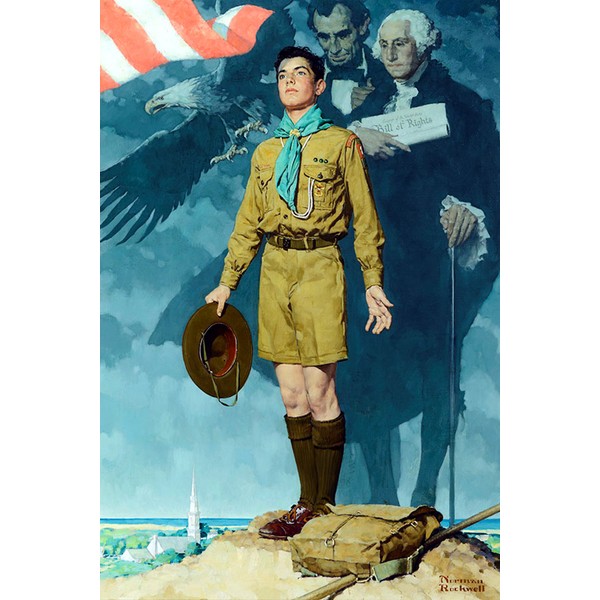 Olde Time Mercantile Norman Rockwell Boy Scout A Scout is Loyal Art Print - 8 in x 10 in - Unmatted, Unframed